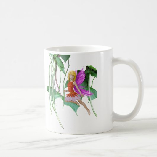 Catalpa Tree Fairy unter Samenpflanzen Kaffeetasse (Rechts)