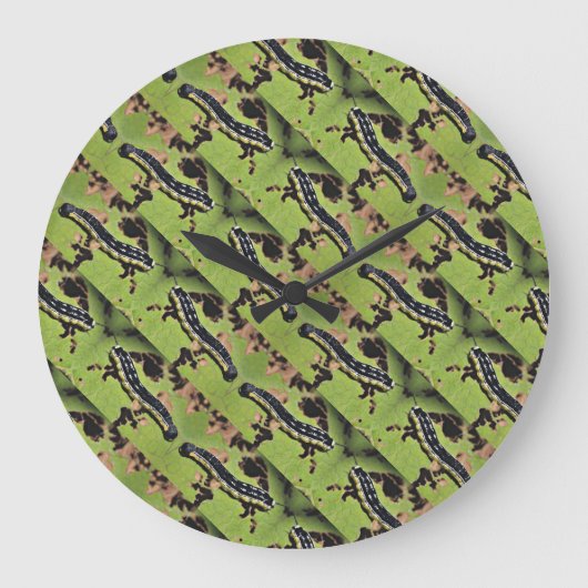Catalpa Worms Camouflage Catfish Fischen Große Wanduhr (Vorderseite)