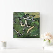 Catalpa Worms Favorite Catfish Köder Quadratische Wanduhr (Zuhause)