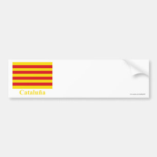 Cataluña Flagge mit Namen Autoaufkleber