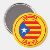 Catalunya Round Emblem Magnet (Vorderseite/Rückseite)