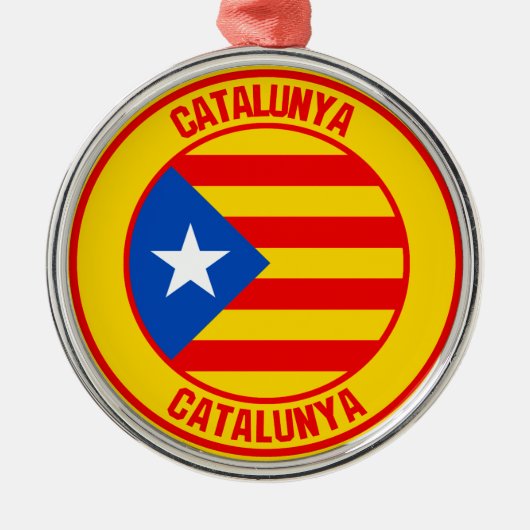 Catalunya Round Emblem Ornament Aus Metall (Vorne)