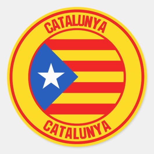 Catalunya Round Emblem Runder Aufkleber (Vorderseite)