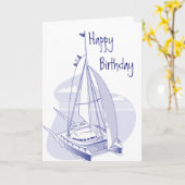 Catamaran Birthday Karte (Gelbe Blume)