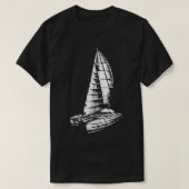 Catamaran Boat Old Sailing Ocean Fun Sail T-Shirt (Design vorne)