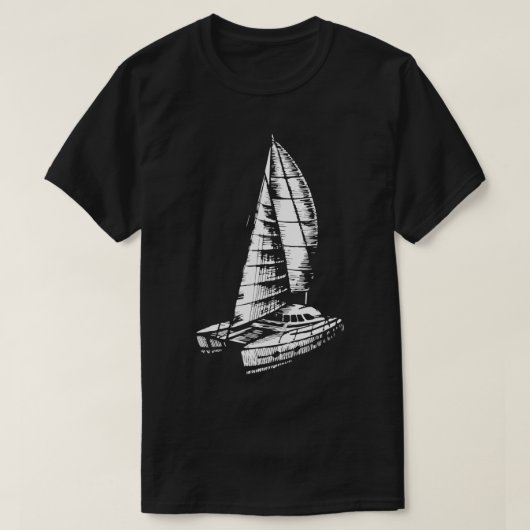 Catamaran Boat Old Sailing Ocean Fun Sail T-Shirt (Design vorne)