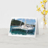 Catamaran Grußkarte Karte (Gelbe Blume)