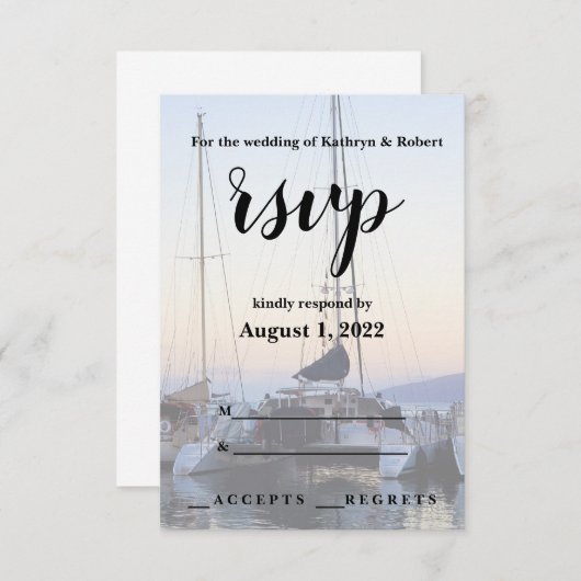 Catamaran in Lahaina Harbour Wedding RSVP (Vorne/Hinten)