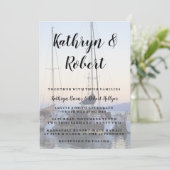 Catamaran in Lahaina Hochzeit Einladung (Stehend Vorderseite)