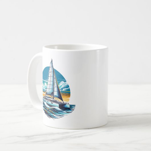 Catamaran Sailboat Kaffeetasse (Vorderseite Links)