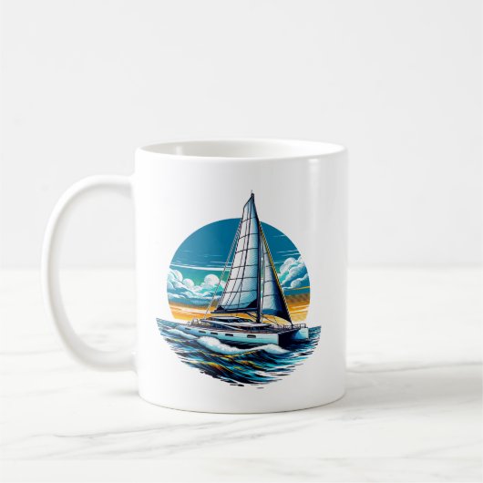 Catamaran Sailboat Kaffeetasse (Links)