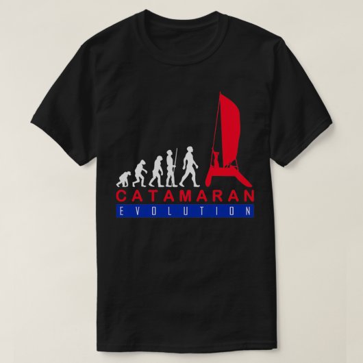 Catamaran Sailing Evolution Funny T-Shirt (Design vorne)