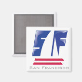 Catamaran Sailing_Pontoon Racing_San Francisco Magnet (Vorderseite/Rückseite)