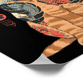 Catana Cat Vintag Niedliche, japanisch inspiriert  Poster (Ecke)