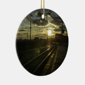 Catania-Eisenbahnen am Sonnenuntergang Keramik Ornament (Rechts)