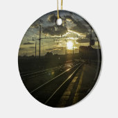 Catania-Eisenbahnen am Sonnenuntergang Keramik Ornament (Links)