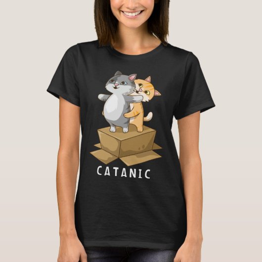 CATANIC  Cat Kitten  Parody Cruise Ship Vacation T-Shirt (Vorderseite)