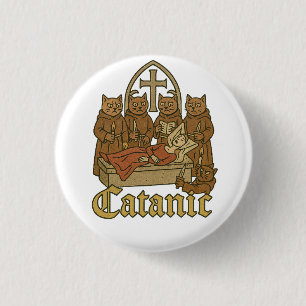 Catanic - Mittelalterliches Cat Cultura Meme Button