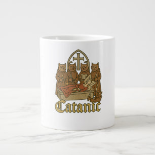 Catanic - Mittelalterliches Cat Cultura Meme Jumbo-Tasse