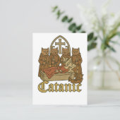Catanic - Mittelalterliches Cat Cultura Meme Postkarte (Stehend Vorderseite)
