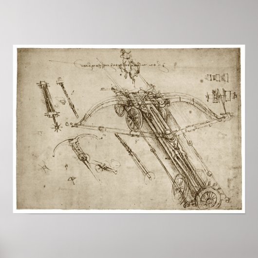 Catapult, Leonardo da Vinci, 1490 Poster (Vorne)