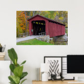 Cataract Covered Bridge über Mill Creek Poster (Heimbüro)