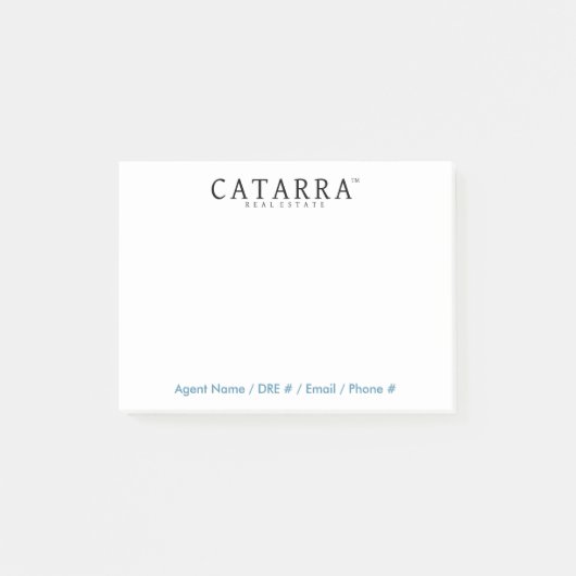 Catarra Post-Itanmerkungen mit Agent-Kontakt-Info Post-it Klebezettel (Vorderseite)