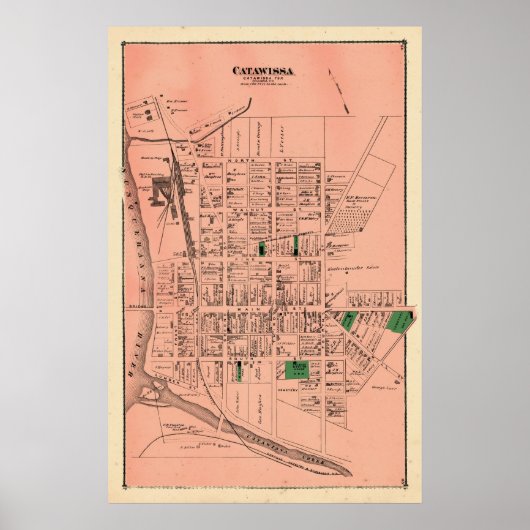 Catawissa 1876 Beers Atlas Poster (Vorne)