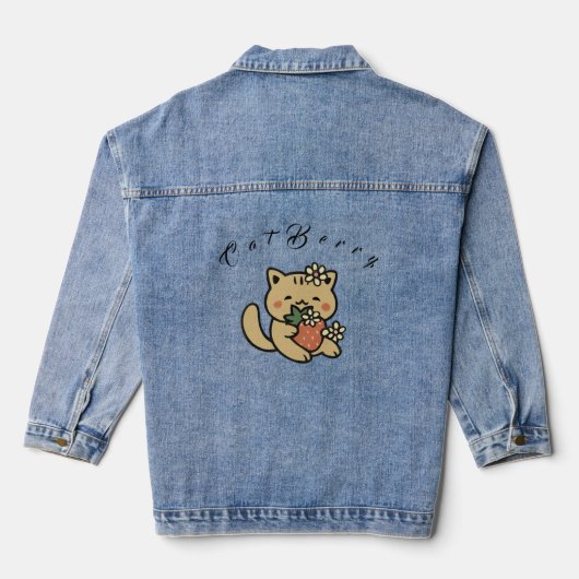 Catberry | Cute Cat Denim Jacket Jeansjacke (Rückseite)
