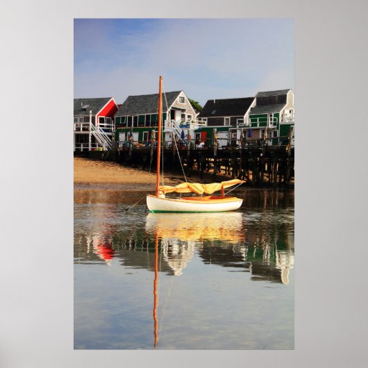 Catboat and waterfront, Provincetown MA, Cape Cod Poster (Vorne)