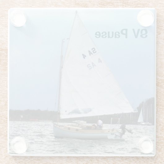 Catboat Sailing Untersetzer (Rückseite)