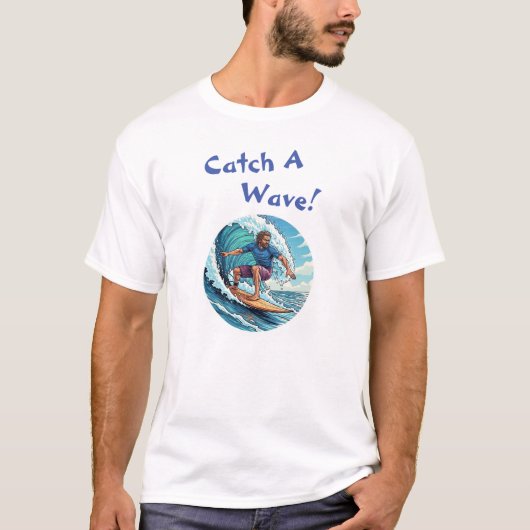 Catch-A-Wave-Grafik-Surfer-T - Shirt (Vorderseite)