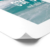 Catch A Wave Zitat am Ozean Poster (Ecke)