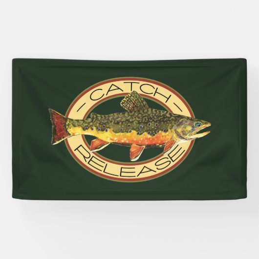 Catch and Release Bachforellen-Angeln Banner (Horizontal)