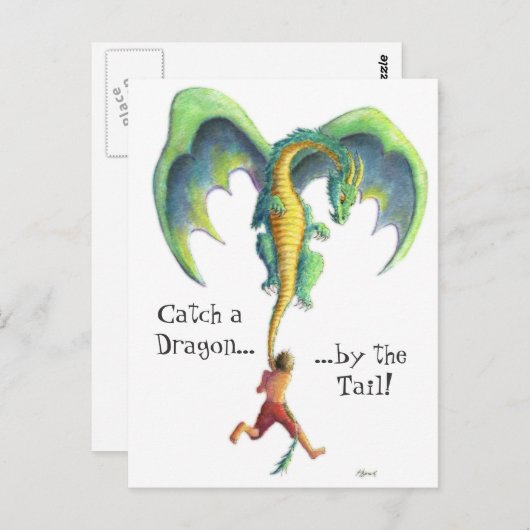 Catch eine Drachenpostkarte Postkarte (Vorne/Hinten)