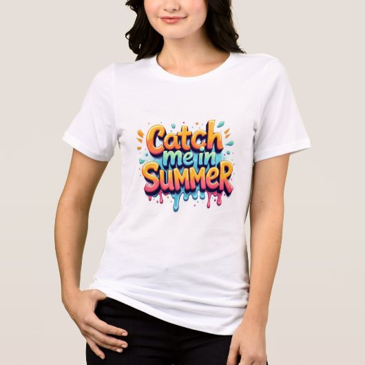 Catch Me In Summer Graffiti Bubble T-Shirt Tri-Blend Shirt (Vorderseite)