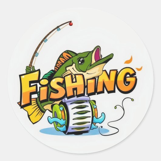 Catch of the Day: Fun Fishing Adventure! Runder Aufkleber (Vorderseite)