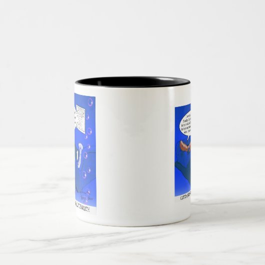 Catch-Release-Cartoon Zweifarbige Tasse (Mittel)