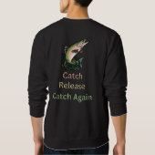 Catch Release Catch nochmal. Fischer, schwarz Sweatshirt (Rückseite)