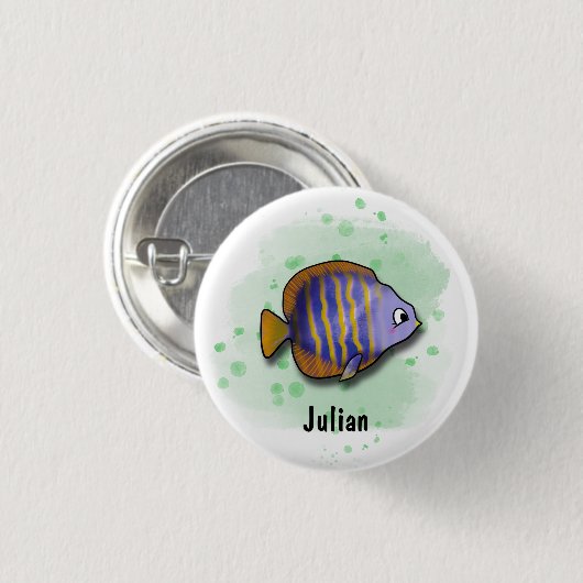 Catch the Fun with Saltwater Fish Button (Vorne & Hinten)