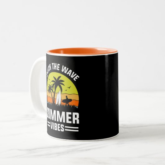 Catch The Wave Summer Vibes-64193 Zweifarbige Tasse (Vorderseite Links)
