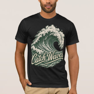 Catch Waves Vintage-Surf-T-Shirt T-Shirt