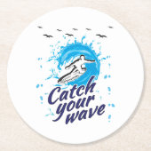 Catch Your Wave Runder Pappuntersetzer (Vorderseite)