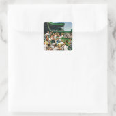 Catch Zuhause Run Ball Quadratischer Aufkleber (Tasche)