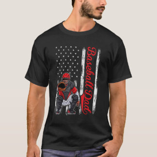 Catcher Baseball für Männer Baseball Papa amerikan T-Shirt