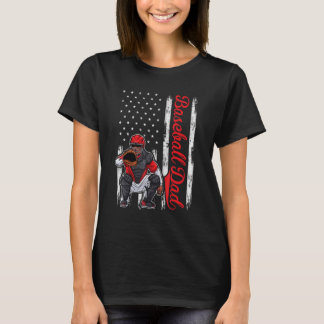 Catcher Baseball für Männer Baseball Papa amerikan T-Shirt