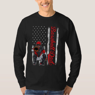 Catcher Baseball für Männer Baseball Papa amerikan T-Shirt