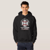 Catcher Behind Flames White Playing Baseball Hoodie (Vorne ganz)