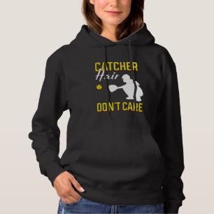 Catcher Hair Don T Care Softball Player Fighting G Hoodie