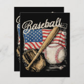 Catcher-Pitch der American Flag Baseball Player Ba Begleitkarte (Vorne/Hinten)